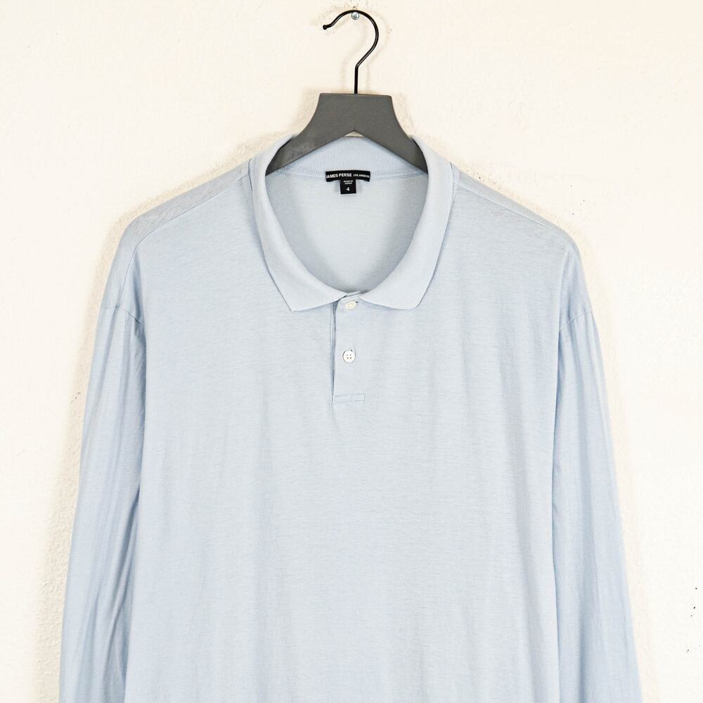 James Perse Los Angeles Luxe Jersey Long Sleeve Polo size 4 - Picture 3 of 8